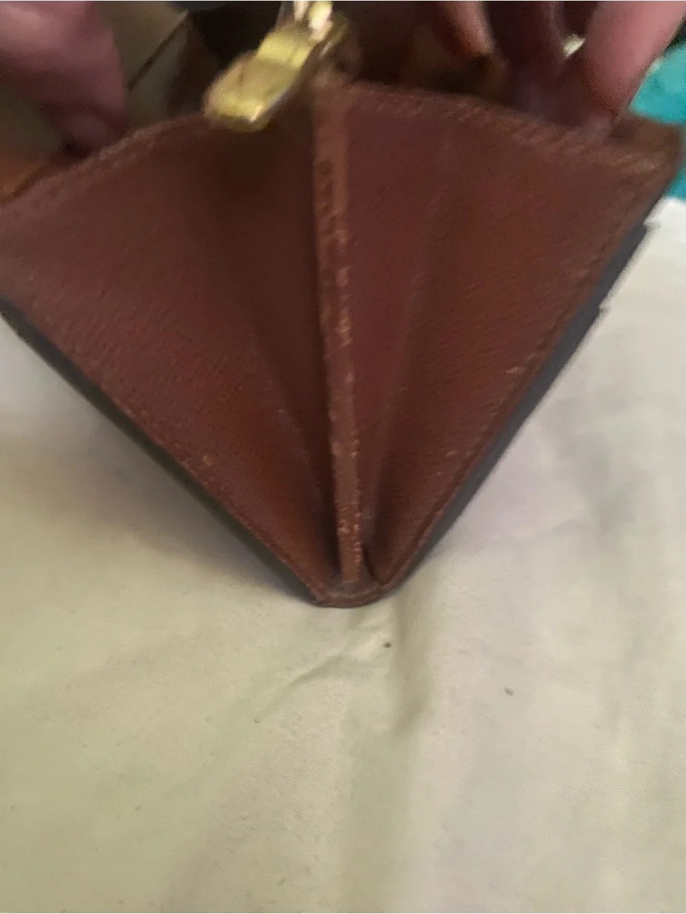 Louis Vuitton Monogram Fold-Over Continental Wallet in Brown and Gold
